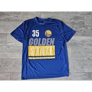 Men's NBA Golden State Warriors Logo #35 Kevin Durant Shirt Size X Large Blue XL